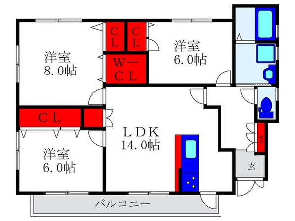 モンテヴェルデ上野西の物件間取画像